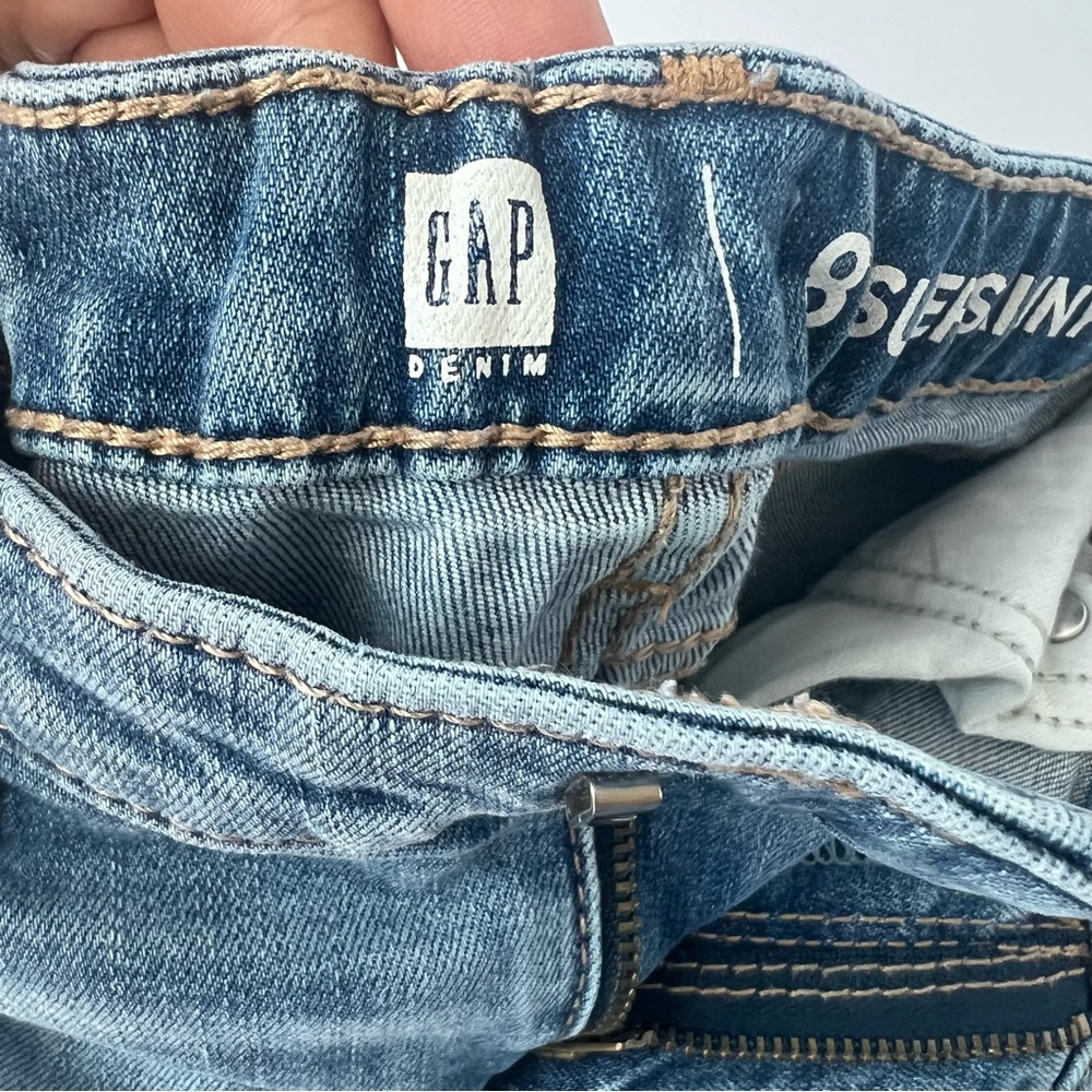 Girls GAP Denim Jeans - Super Skinny Ankle, Size 8, Star Sequin Detail - Picture 5 of 9